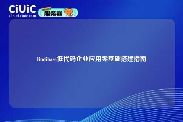 Budibase低代码企业应用零基础搭建指南