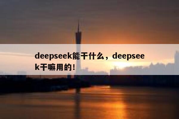 deepseek能干什么,deepseek干嘛用的! 第1张 deepseek能干什么,deepseek干嘛用的! 第1张