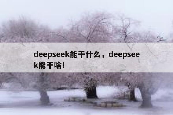 deepseek能干什么,deepseek能干啥! 第1张 deepseek能干什么,deepseek能干啥! 第1张