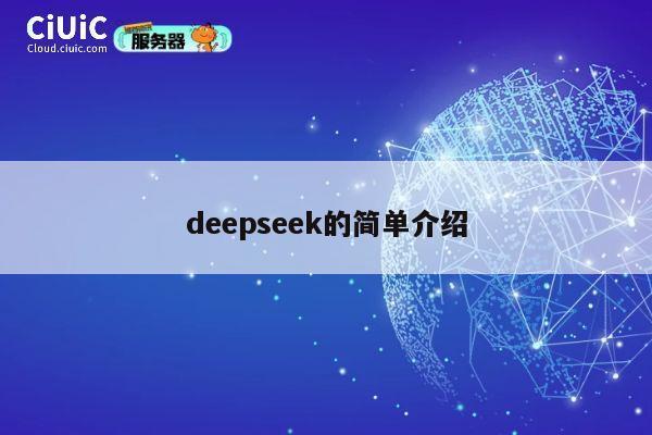 deepseek的简单介绍 第1张 deepseek的简单介绍 第1张