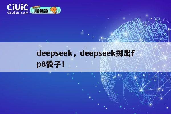 deepseek，deepseek掷出fp8骰子！ 第1张